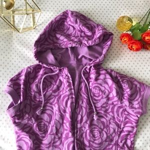 floral pink zip hoodie